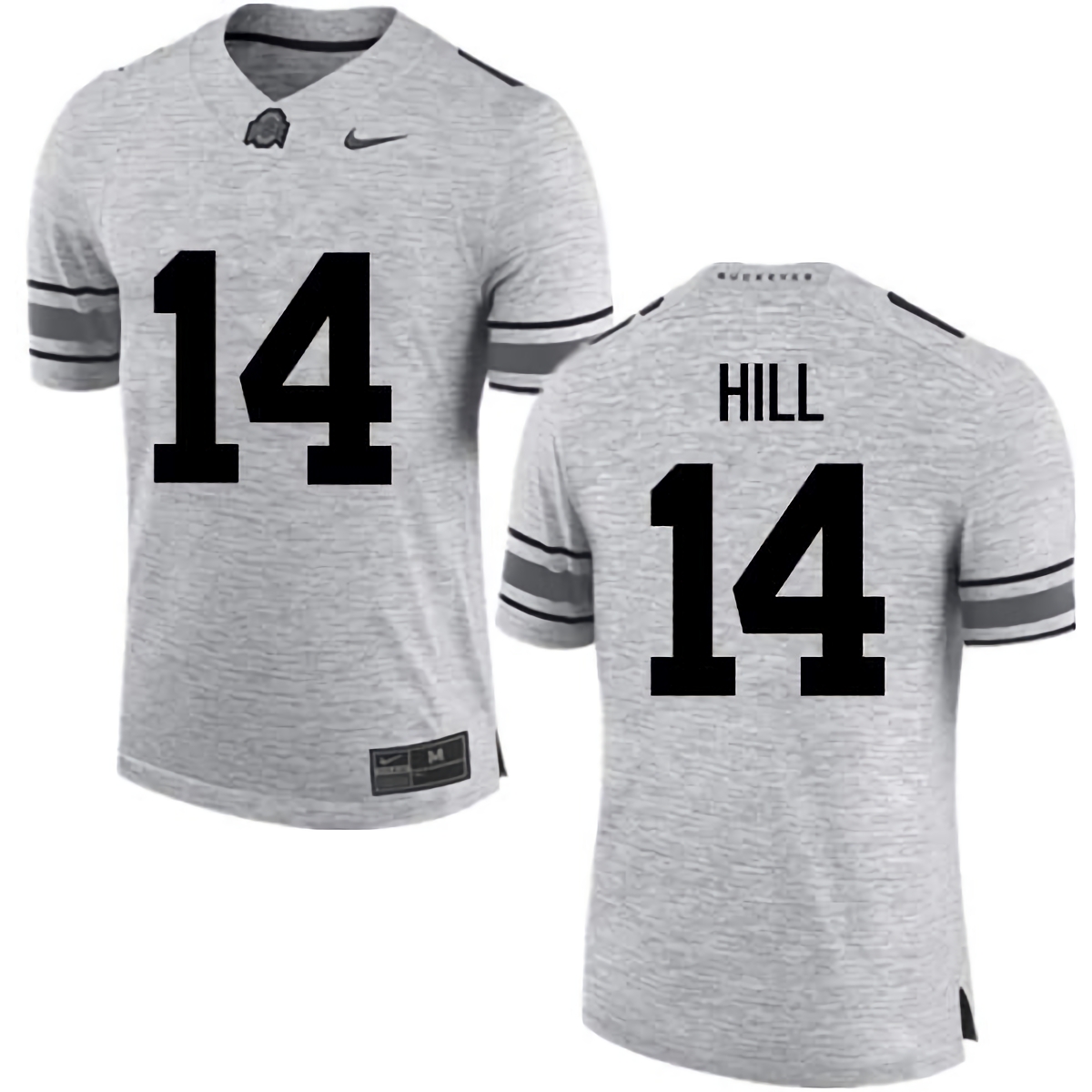 KJ Hill Ohio State Buckeyes Men's NCAA #14 Nike Gray College Stitched Football Jersey PGT7456TM